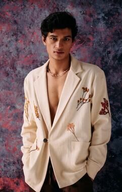 PERTE D'EGO Sz XS Wild Flowers Hand Embroidered Resort Blazer Jacket NWT